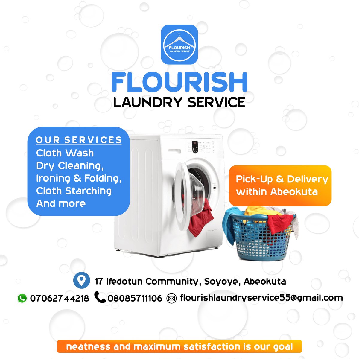 eshioghemhe's tweet photo. I introduce to you FLOURISH LAUNDRY SERVICE a dry cleaning and laundry service where your neatness is our priority and your satisfaction is our goal.
You should check the flier for details of our laundry and dry cleaning service!
#OnGod
#Man_of_Influence
#Eshioghemhe https://t.co/lvD7VWVvp7