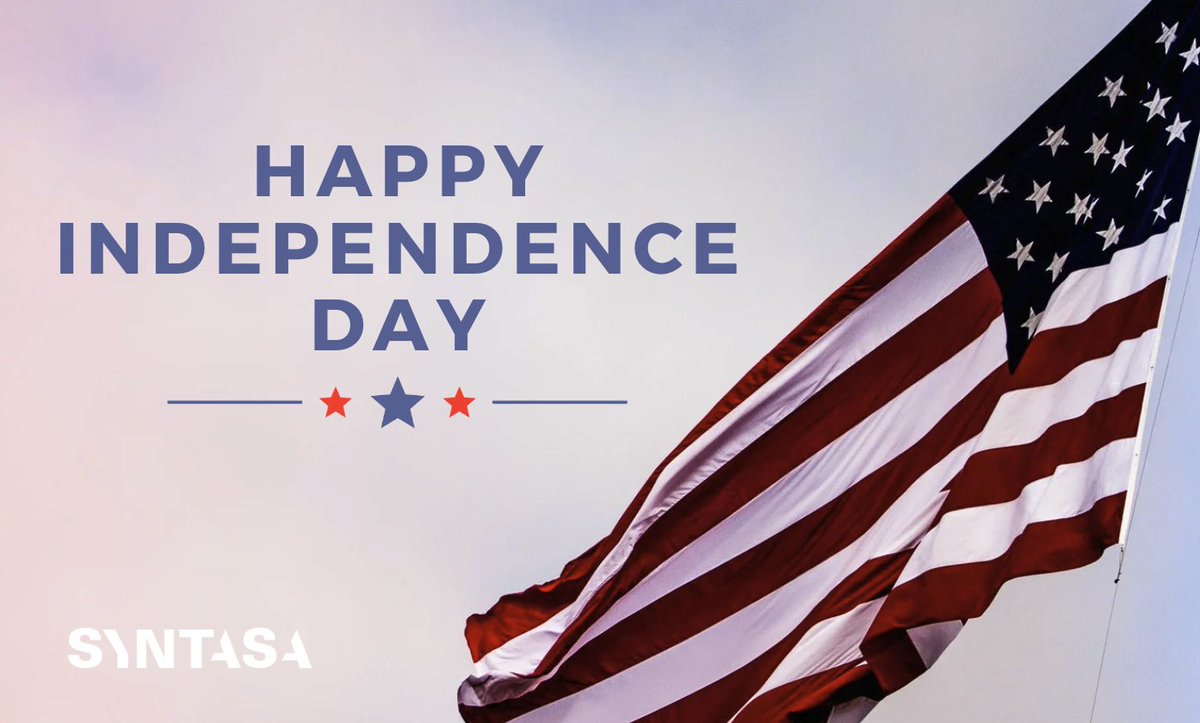 Syntasa's tweet image. 🇺🇲 Happy Independence Day! May we honor the legacy of those who sacrificed for our freedom by cherishing the liberties we enjoy today. Today we celebrate freedom, unity, and progress!

#IndependenceDay #digitalbehavior