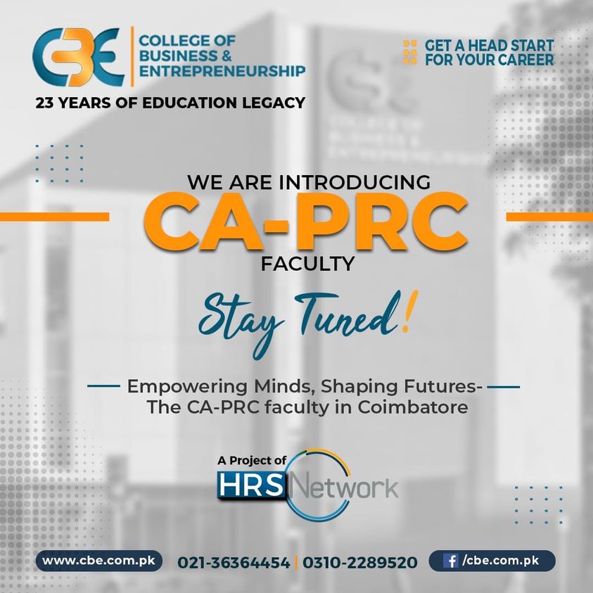 cbecollege's tweet photo. Exciting Announcement! Introducing CA-PRC Faculty: Unleashing Collaboration's Power! 

Queries: https://t.co/XcfMlR73fY
Address: D-76, Block-5, FBA Area Karachi. 

#CAPRC #FacultyPower #StayTuned #college #business #entreprenuership #intermediate  #admissionsopen #Dollar https://t.co/FLxotvZPVL