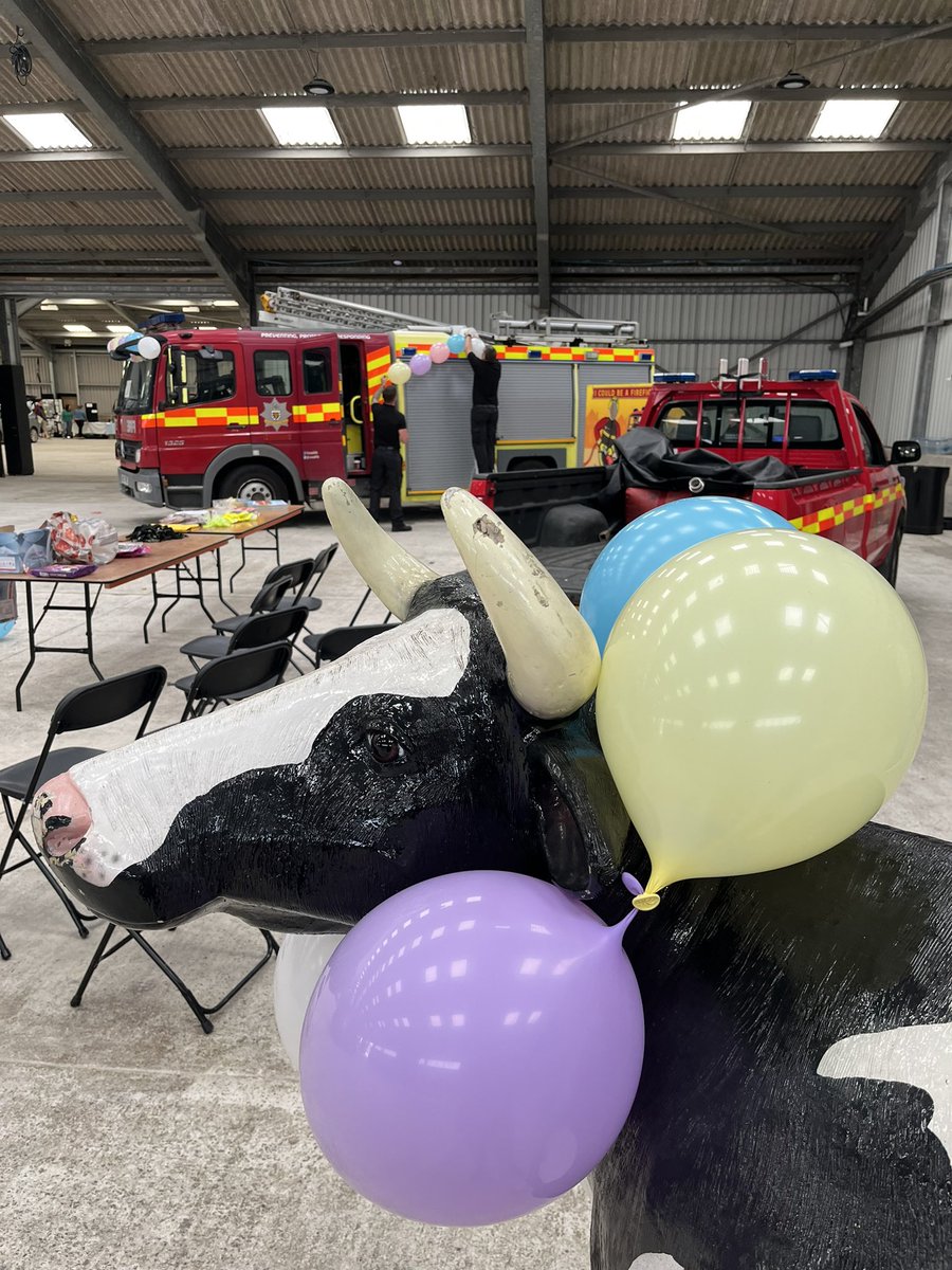 Preparations are going well for tomorrows #bluelightday at <a href="/RoyalCornwall/">Royal Cornwall Show</a> Wadebridge although Daisy may have to loose her necklace before everyone arrives! <a href="/CornwallFRS/">Cornwall Fire and Rescue Service</a> #kernowbluelightday