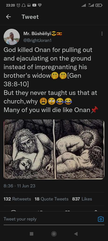 albernalbern22's tweet photo. @RacyTinah Remember what happened to Onan https://t.co/Jt46H3sVAm