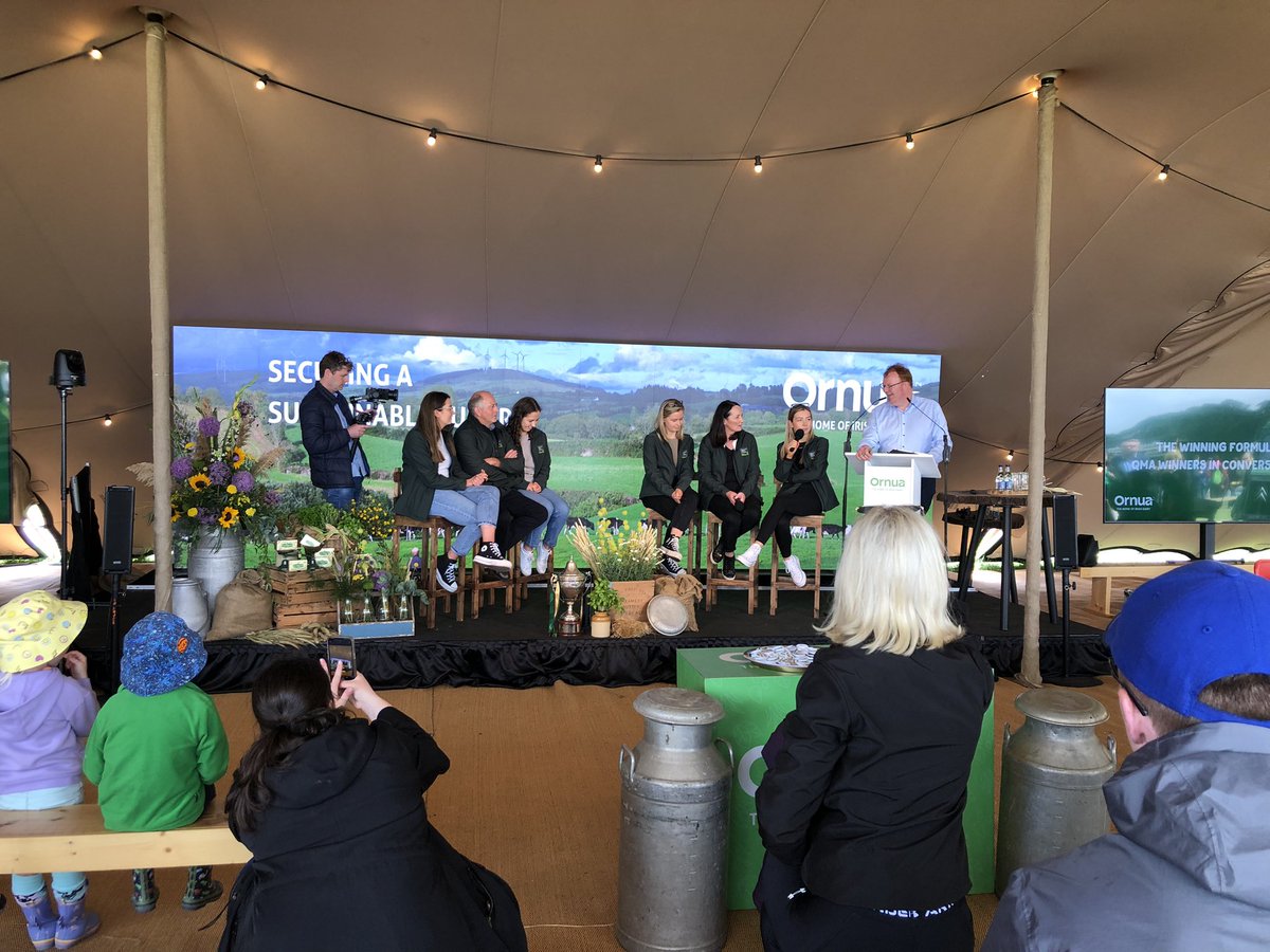 Great to now hear from the 2022 Quality Milk Award Winners, the Connelly family, about life and work on their farm in Galway 🐄 

#Moorepark23