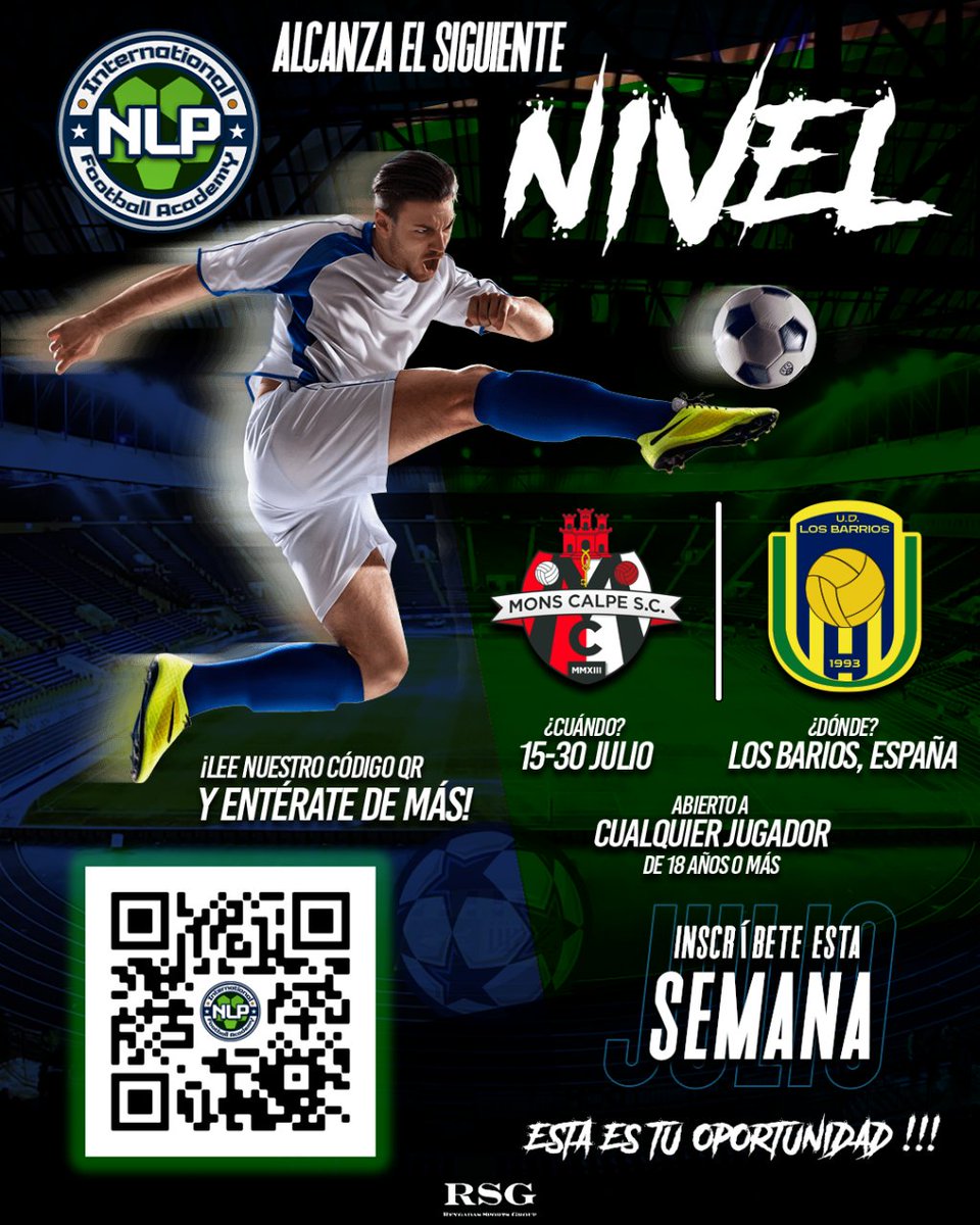 ReygadasRSG's tweet photo. ¡No pierdas esta oportunidad única! ⚽🌟🌟
¿Ya te has inscrito? ¡No esperes más! Reserva tu cupo, vive una experiencia inolvidable de 2 semanas de fútbol profesional. 🏆💪
Escanea el QR o haz clic en el siguiente enlace para inscribirte:
https://t.co/NUumqTs9U2 https://t.co/rIb5vGyGwl