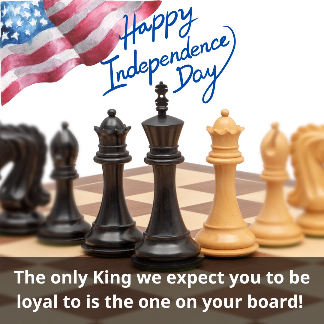 RegencyUsa's tweet photo. All hail the chessboard king! 👑 Your loyalty to him could mean the difference between a triumphant checkmate or a swift defeat. Ready to strategize? 🏰♟️ #ChessHumour #RegencyChess #IndependenceDay #July4th https://t.co/vKwSczVTjC