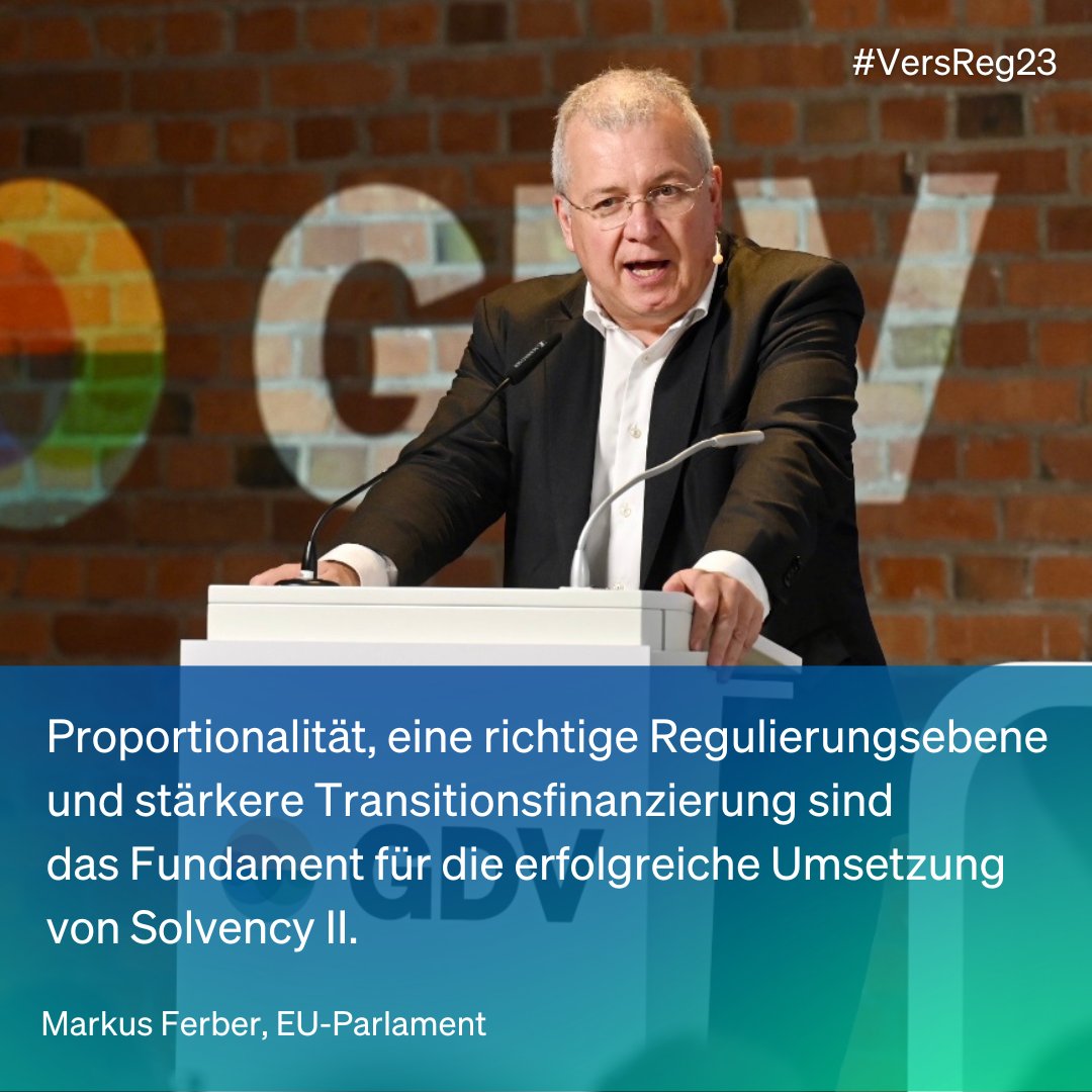 gdv_de's tweet photo. #SolvencyII, #IRRD und Co: @MarkusFerber startet in den zweiten Teil unserer Konferenz mit Neuigkeiten aus #Brüssel.
#VersReg23 https://t.co/dbDnMO5Nt9