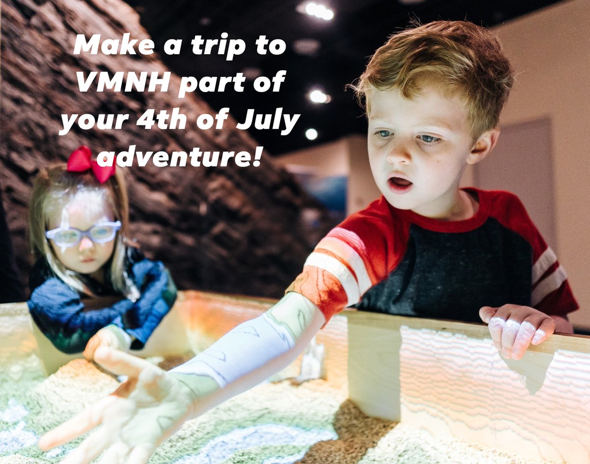 🇺🇸We're open today, July 4!!! Whether you're going solo or bringing the fam, a trip to the Virginia Museum of Natural History makes for an amazing adventure! Now through Labor Day weekend, the museum is open Tuesday - Saturday from 10am to 4pm and Sundays from Noon to 4pm!