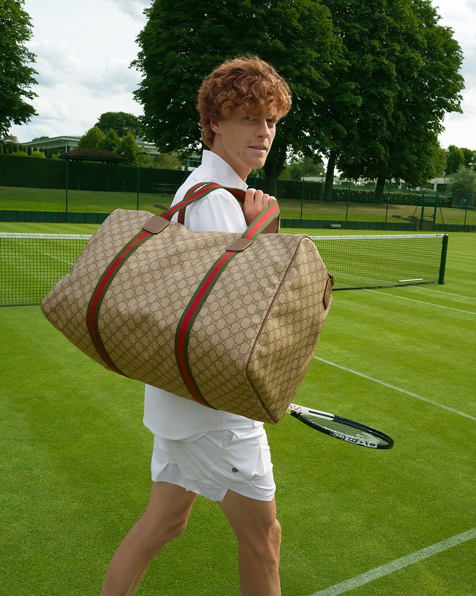 gucci on X: .@janniksin is seen with his custom #Gucci duffle bag at this  year's @Wimbledon. Photography by #GregWilliams.  /  X