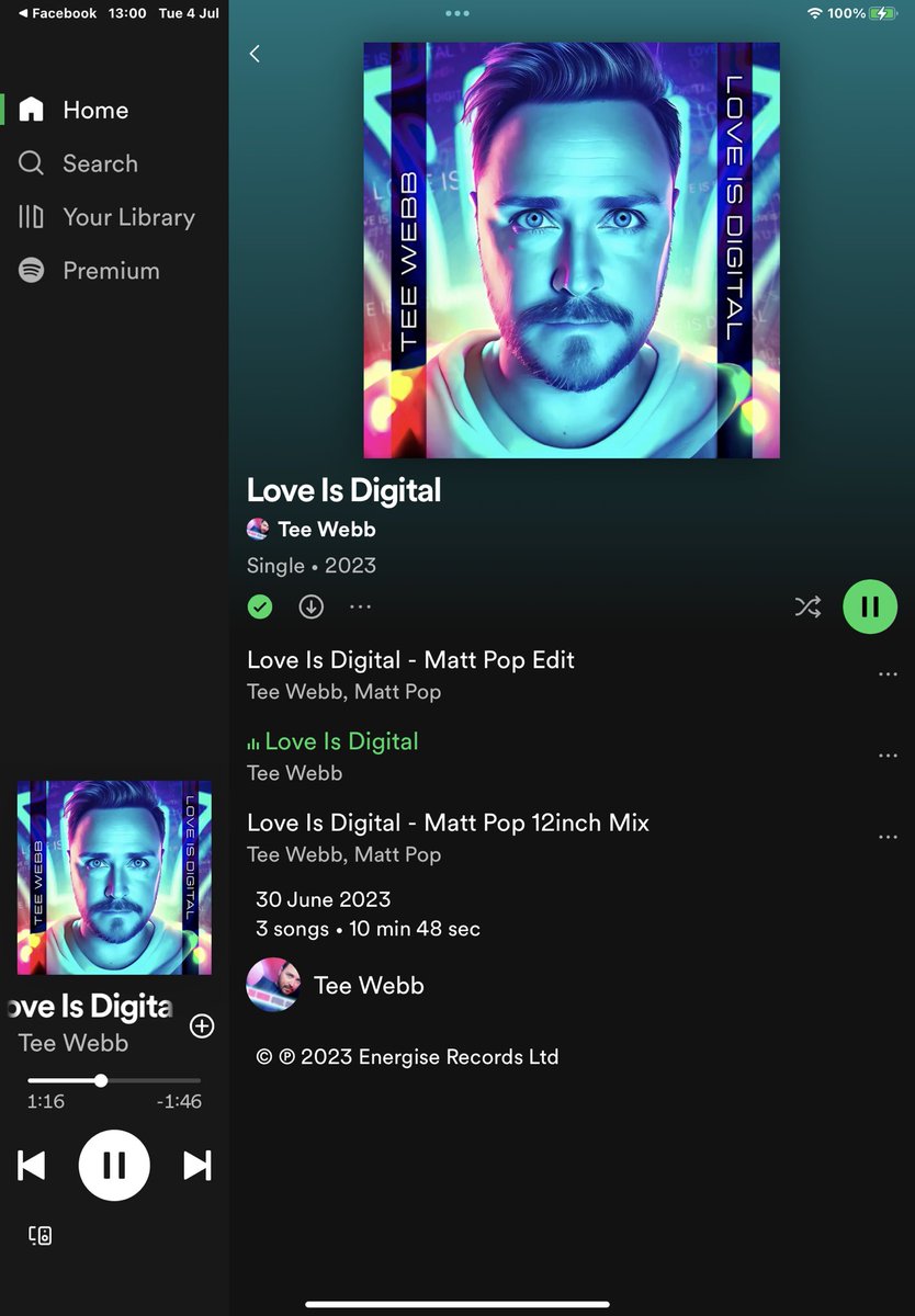 StellaBellaTAK's tweet photo. It’s such a boost seeing all my CD Artwork for #TeeWebb sitting there on Spotify (&amp; other platforms)… 3 singles now, with the brand new single #LoveIsDigital out now 🩷 x https://t.co/LkfGmiHzC7