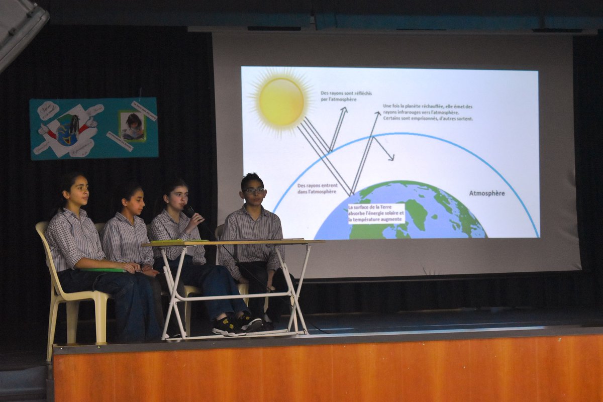 ceedd_usj's tweet photo. Le lundi 29 mai, les élèves de EB6 et de EB8 de l'école Saints-Coeurs Mrouj les élèves ont présenté leurs projets intitulés "Effet de serre" et "École verte" devant leurs camarades, leurs enseignants, leurs parents, la direction et la formatrice du CEEDD, Mme Christiane Nammour. https://t.co/kgHusS3v9F