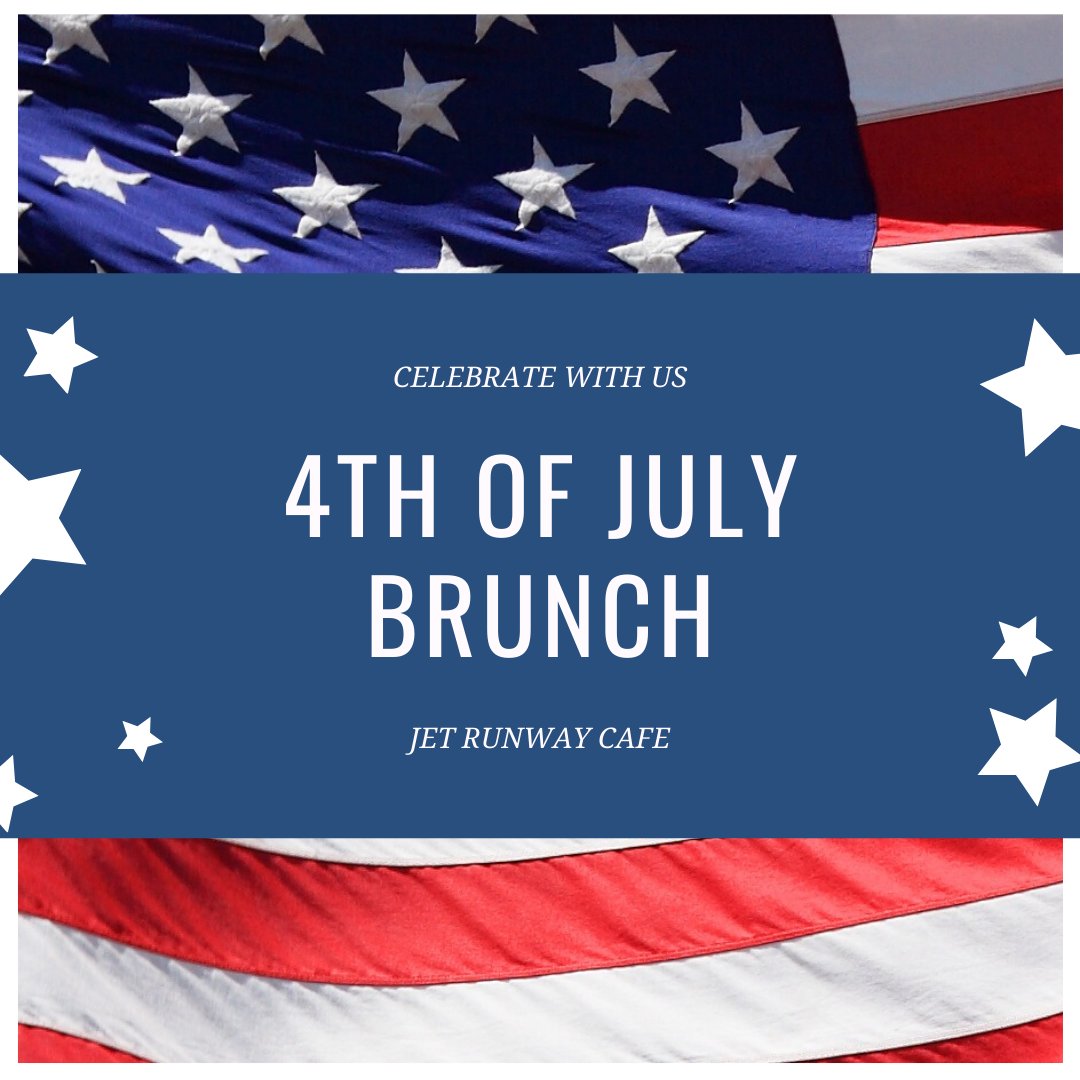 Happy 4th of July! 🇺🇸

We hope to see you for Brunch ⭐️✈️

#JET #SFL #jetrunwaycafe #brunch #breakfast #firstclass #aviation #plane #takeoff #pilot #fortlauderdale #banyan #flmageats #fxe #visitlauderdale #4thofjuly