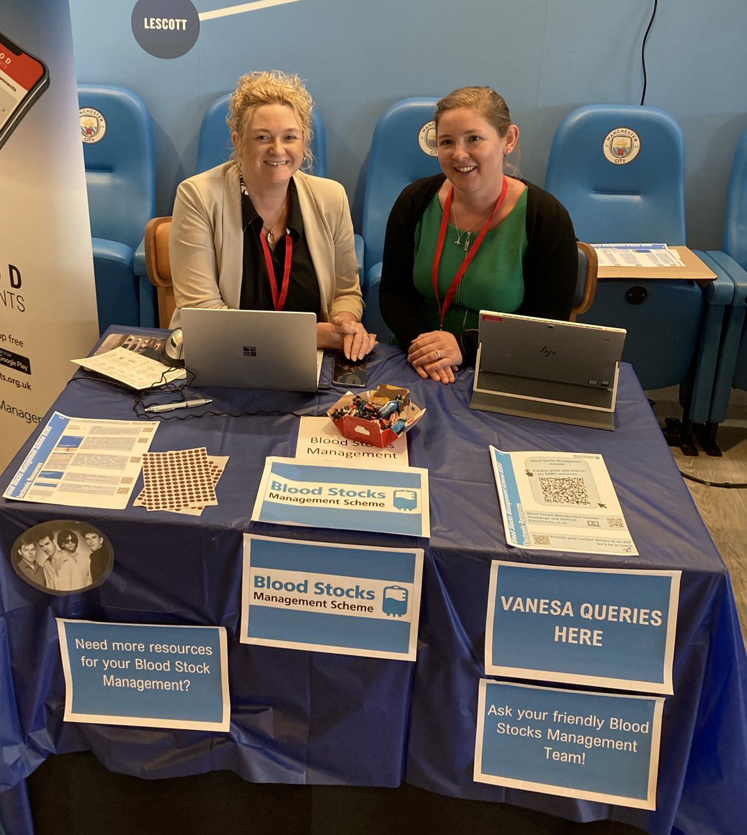 CaulJ77's tweet photo. Representing Blood Stocks Management Scheme at #SHOTUK2023 with @sophiestaples00 https://t.co/UQZ97azfEk
