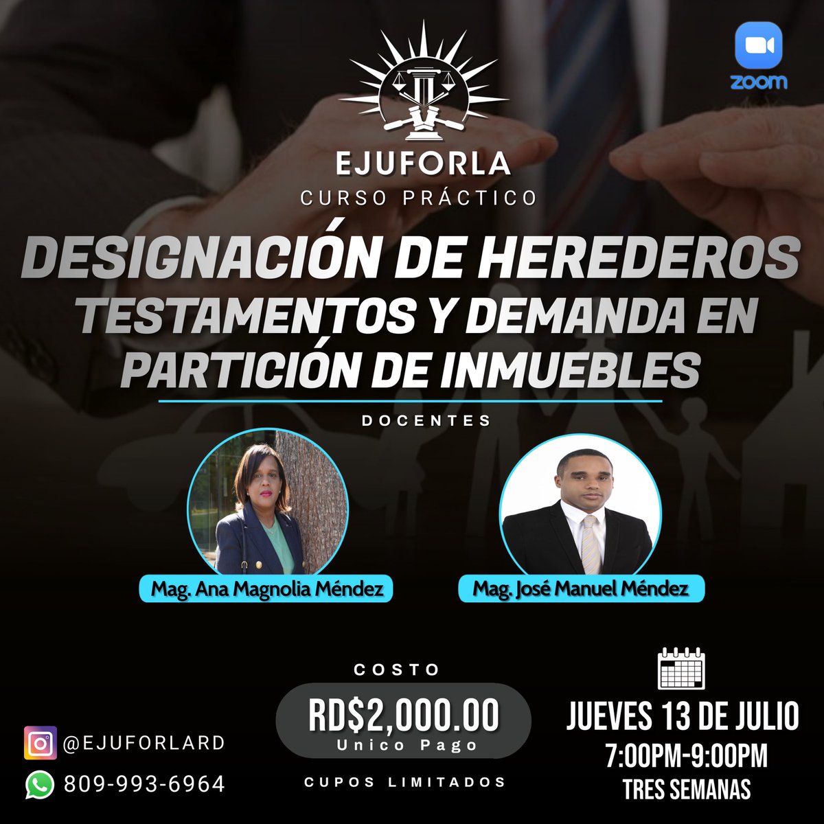 ejuforlard's tweet photo. Si quieres aprender más:

🗓️ JUEVES 13 DE JULIO. (TRES SEMANAS).
🖥️ Modalidad Virtual.
⏰ 7:00pm-9:00pm

Para más información y reserva:

☎️ 809-993-6964 
📩 Ejuforla@gmail.com https://t.co/D87nJir6vz