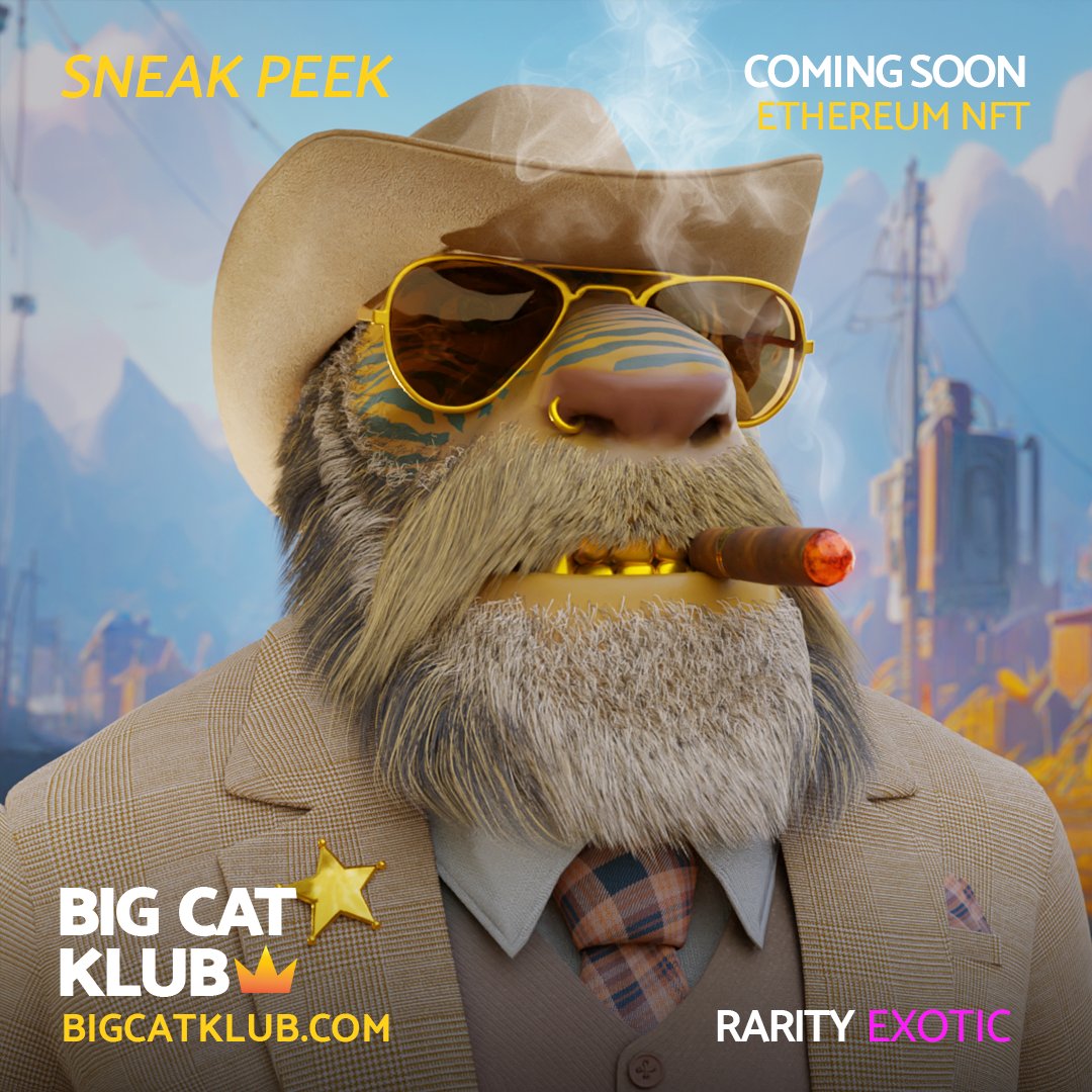 There is a new sheriff on $ETH ! Whitelist spots available, hit me with DM if you want to know more. Mint countdown available at bigcatklub.com/mint and soon less than 24h left! #nftcollectors #NFTCollection