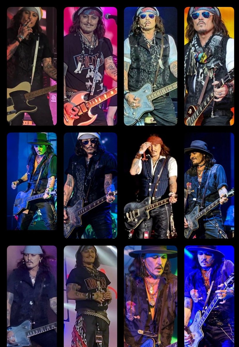 Victori56696544's tweet photo. Some Different Looks of Johnny On Tour 🔥
#HollywoodVampiresTour2023 #SexyAF 
       ~Sexy at 60~
#JohnnyDepp https://t.co/77RJLWh2Bi