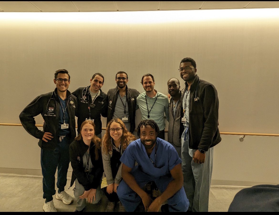 They say you never forget those you shared your first residency rotation with!
Also s/o to my fellow Canadian (from Nova Scotia)- the best Attending to guide me through block 1 of Intern year on the PCU floor! #Legend
<a href="/PennIMResidents/">University of Penn IM Residency Program</a> <a href="/PennCardiology/">Penn Cardiology</a> <a href="/EmekaAnyanwu/">Emeka C. Anyanwu, MD</a>