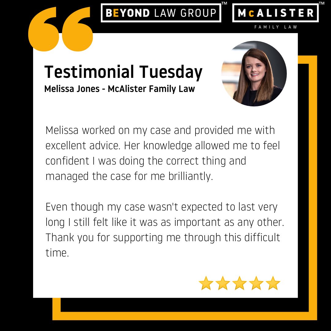 BeyondLawGroup's tweet photo. It’s Testimonial Tuesday!

This week we’ve had another lovey review for @McAlisterFamLaw Senior Associate, Melissa Jones! 

Thank you for your fantastic review and great work as always Melissa! 👏

#familylaw #divorce #finance #manchester https://t.co/O1caxyejgx
