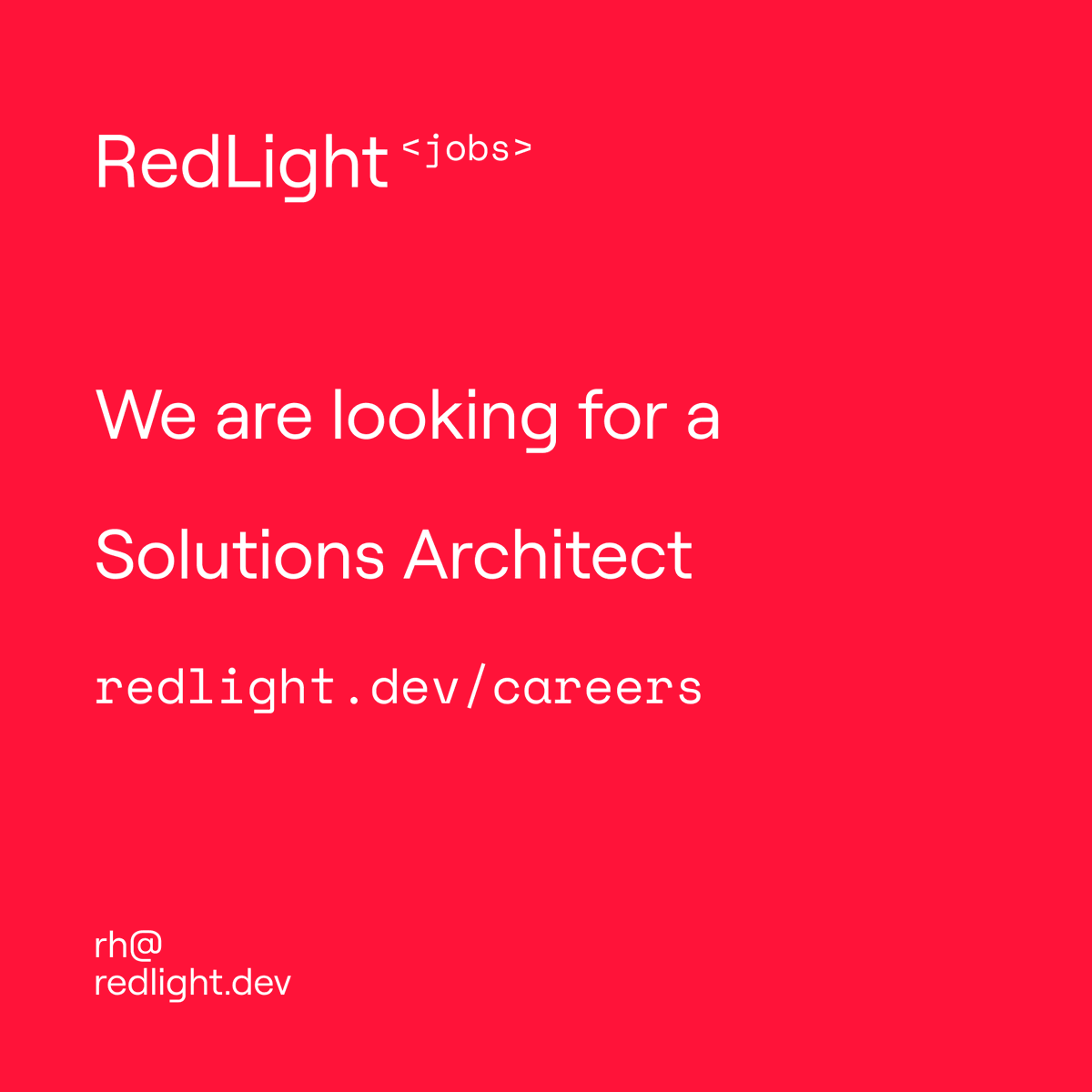 redlightdev's tweet photo. RedLight is seeking a talented Solutions Architect! 🌟

Join us in designing and developing cutting-edge, scalable software products with a focus on healthcare. 💡

Learn more and submit your application at https://t.co/0DJzcz7jFZ https://t.co/LBWrtCHnAy