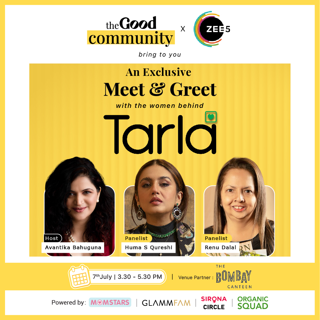 Join us for an exclusive meet and greet hosted by The Good Community and <a href="/ZEE5India/">ZEE5Official</a> with the talented
<a href="/humasqureshi/">Huma Qureshi</a>, as we celebrate the unstoppable spirit of Tarla! 🌟📷

Register now: bitly.ws/Kq9q

#BabyChakra #TheGoodCommunityXTarla #TarlaOnZee5 #Zee5