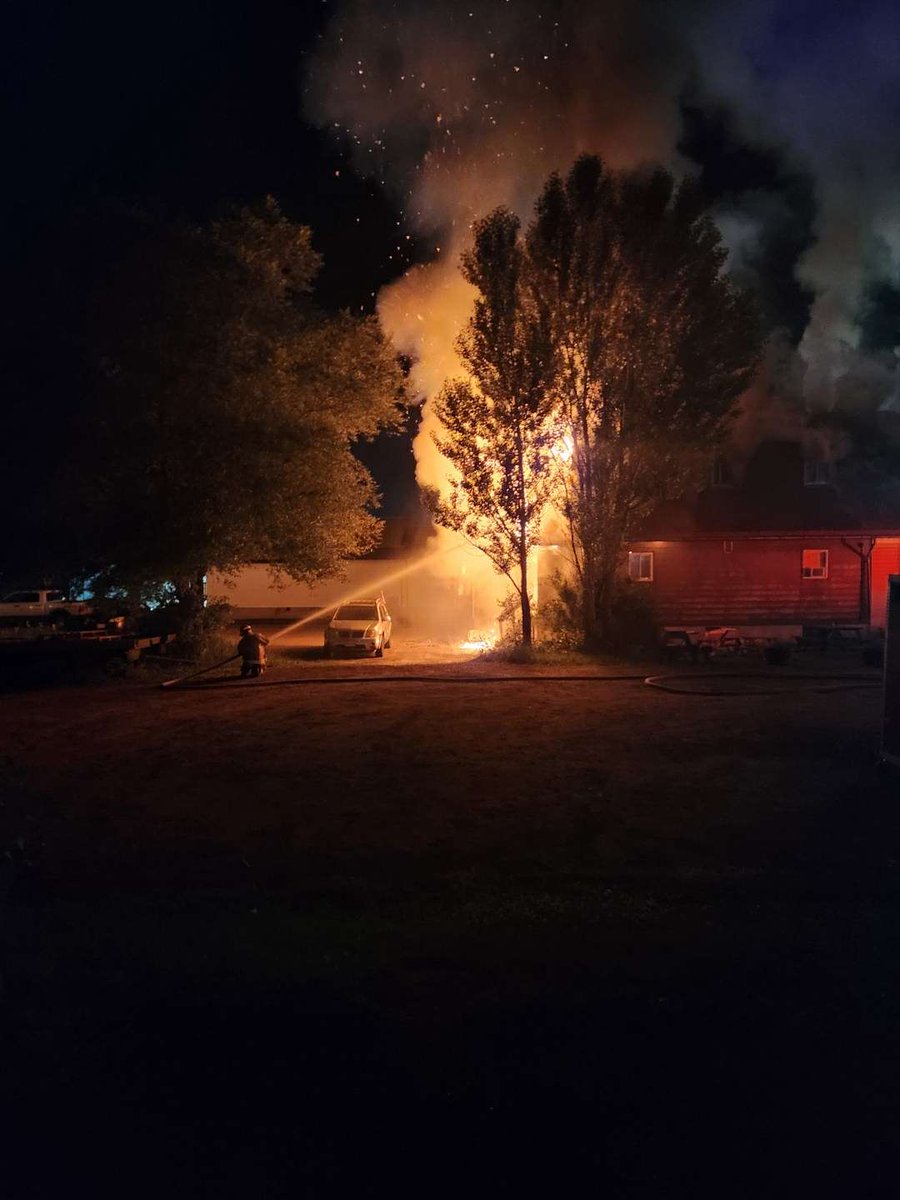 At 11:15pm, Petawawa Fire was paged to a fire at 3478 Petawawa Blvd.  The business/apartment building at this location was fully involved.
 I've been told by multiple people that everyone who lived there got out and is safe.
 Unfortunately, no more details are available.