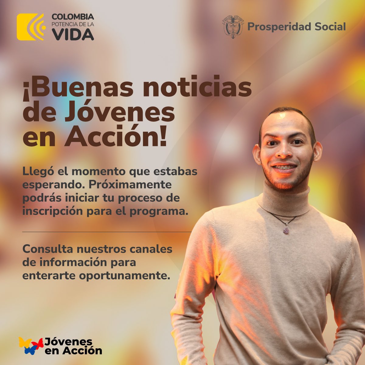 ProsperidadCol's tweet photo. En @ProsperidadCol tenemos buenas noticias del programa @JovenesAccionCo, convocatoria 2023-2. Quienes estén interesados en vincularse podrán hacerlo próximamente informándose a través de nuestros canales y redes sociales.

#EstamosCumpliendo https://t.co/qBCx21wo0C