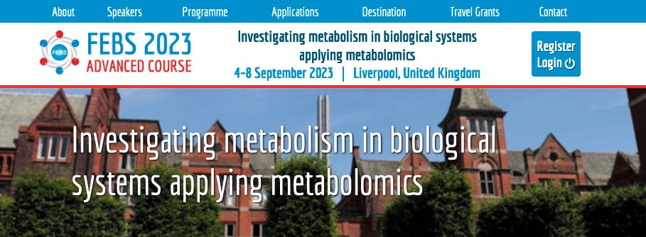 Excited to announced that registration for our @FEBSnews Advanced Course - Investigating metabolism in biological systems applying metabolomics metabolomics2023.febsevents.org is open, YTF grants available.