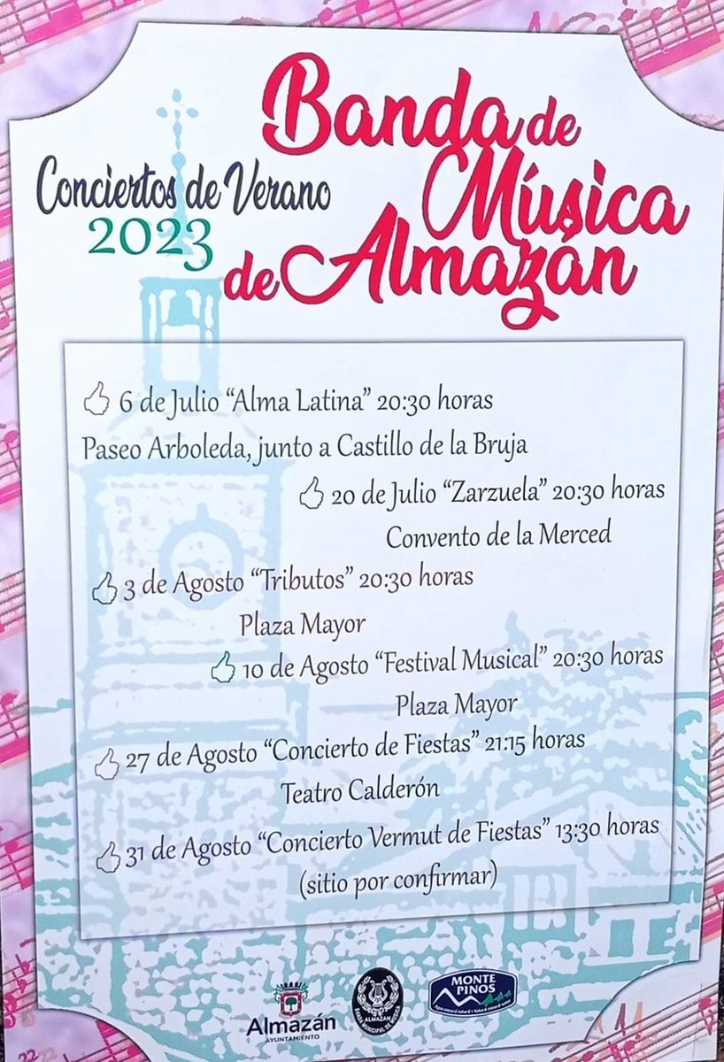 norbertosaxofon's tweet photo. Comenzamos con fuerza 💪 este verano,  un año más con la Banda de Almazán y sus conciertos de Verano 🌴🌞🍉🍈! 
A disfrutar de las hermosas tardes junto a la Banda Municipal. Jueves 20,30h, parque municipal "La Arboleda" 
Os esperamos !
@Almazan_Villa @AlmazanBanda @GuetechundaH https://t.co/VQtxBiQXDH