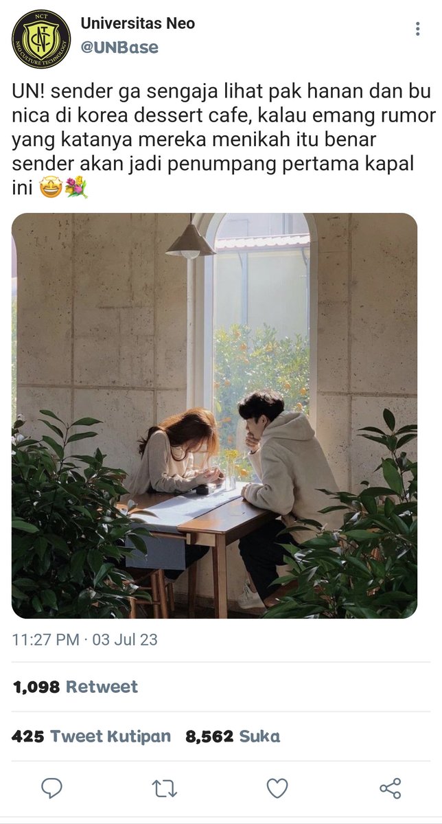 kimmnjeongg's tweet photo. – Rapat dosen

Haechan fewtweet au
©kimmnjeongg https://t.co/QamRpWlCwS