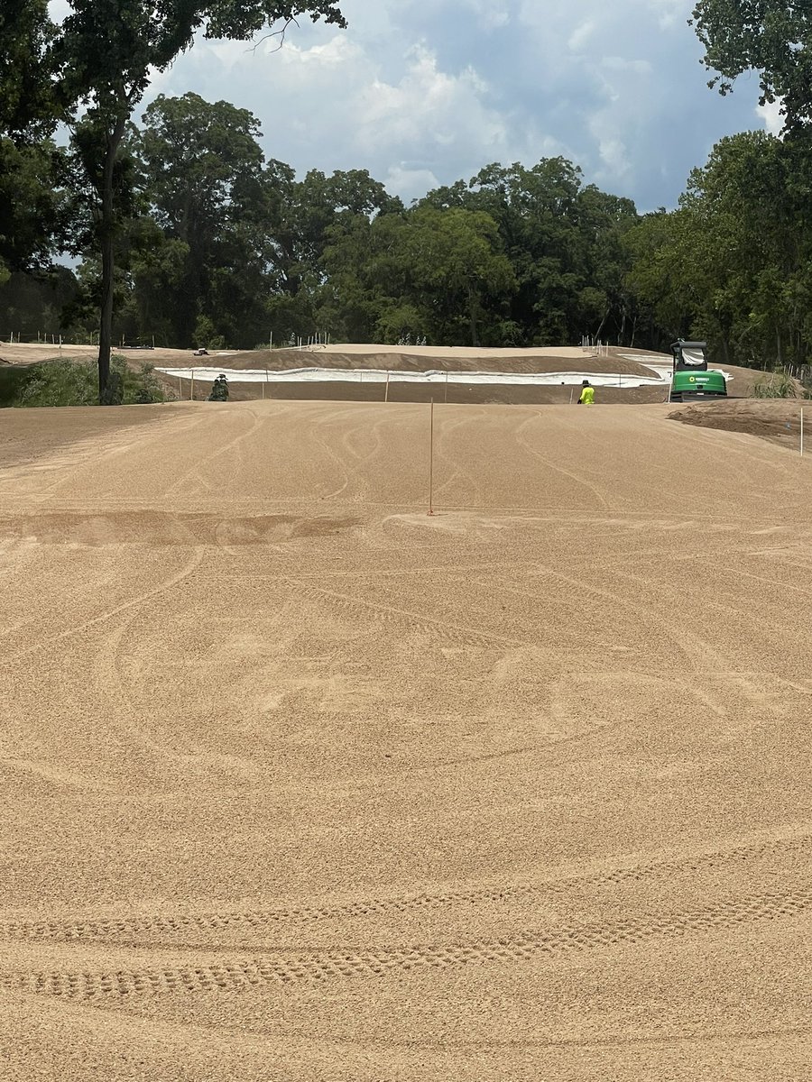 The 7th hole at Darmor Club is about ready for grass!!! In case you can’t tell it’s a Biarritz. Happy Fourth of July!!!