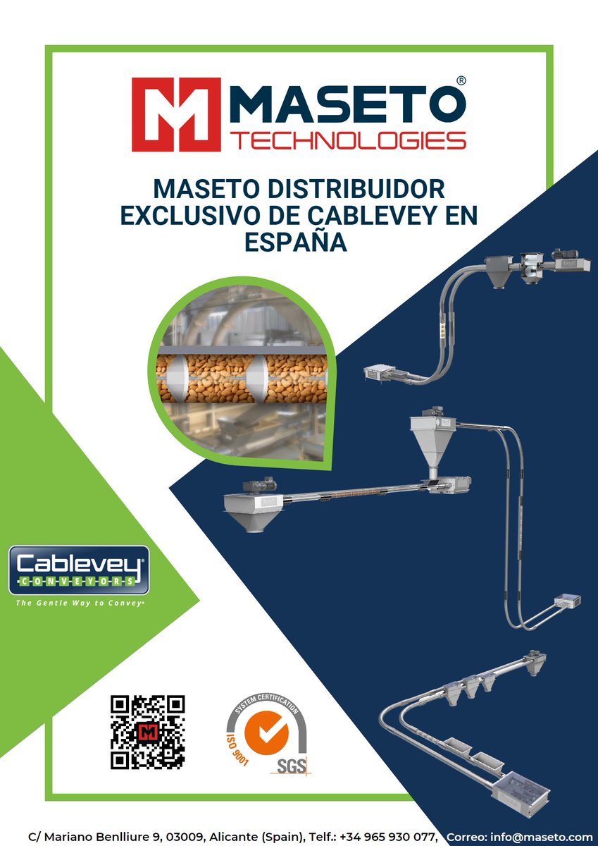 MasetoTech's tweet photo. -𝗠𝗮𝘀𝗲𝘁𝗼 𝗗𝗶𝘀𝘁𝗿𝗶𝗯𝘂𝗶𝗱𝗼𝗿 𝗘𝘅𝗰𝗹𝘂𝘀𝗶𝘃𝗼 𝗱𝗲 𝗖𝗮𝗯𝗹𝗲𝘃𝗲𝘆 𝗲𝗻 𝗘𝘀𝗽𝗮ñ𝗮-

Cablevey es una opción eficiente y confiable para el transporte de todo tipo de Frutos Secos, Semillas, Plásticos, Materiales en Polvo, Industriales, etc.

https://t.co/P5XSEW37Xm https://t.co/eVx0ntgBIo