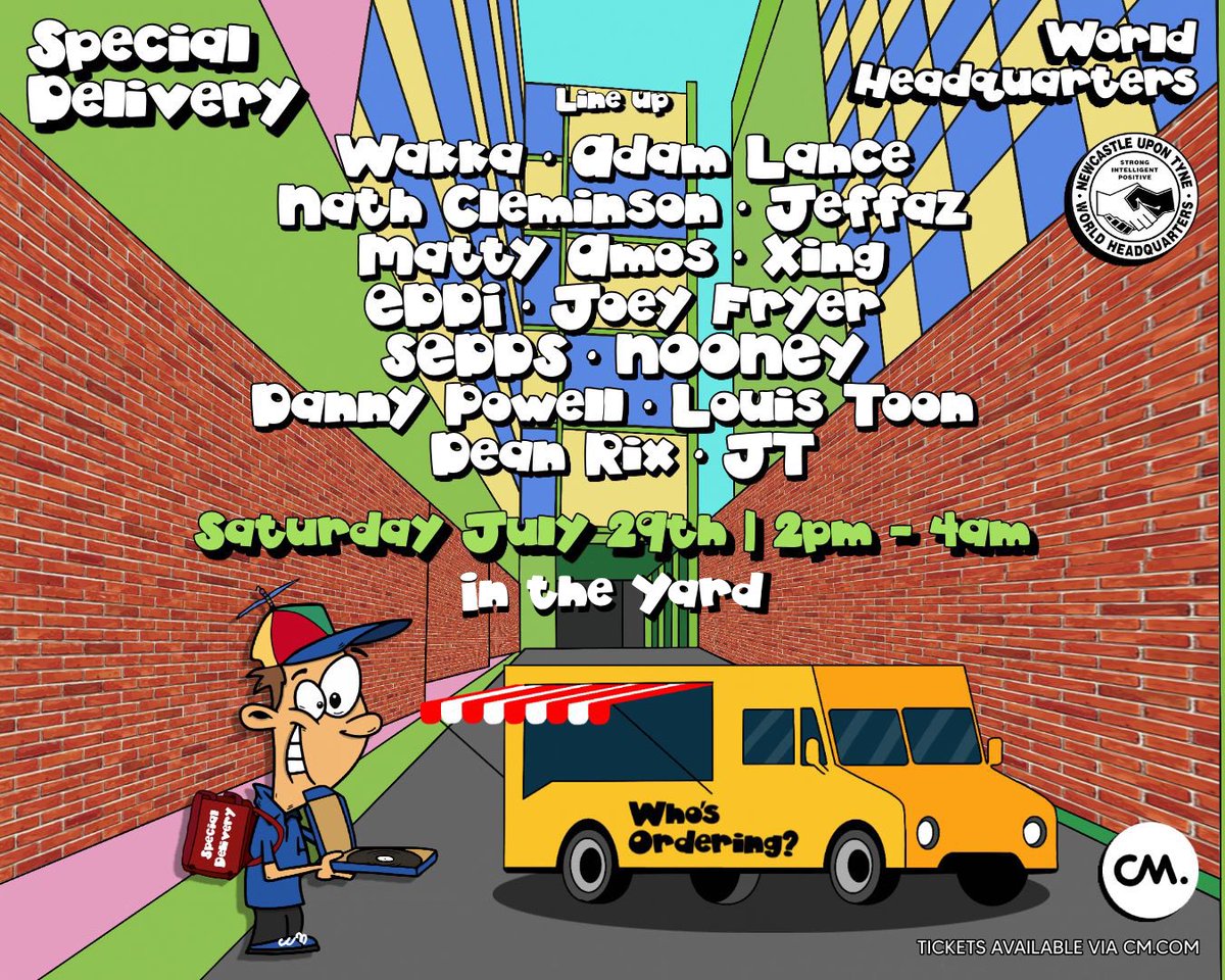 General sale is moving, we recommend getting a ticket early in order to guarantee attendance to our next groove 🙏🏼

Thank you again for the continued support, we’re currently working hard on making this another very special day &amp; night 🍕🚚

29.07.23 - Who’s Ordering? 📍