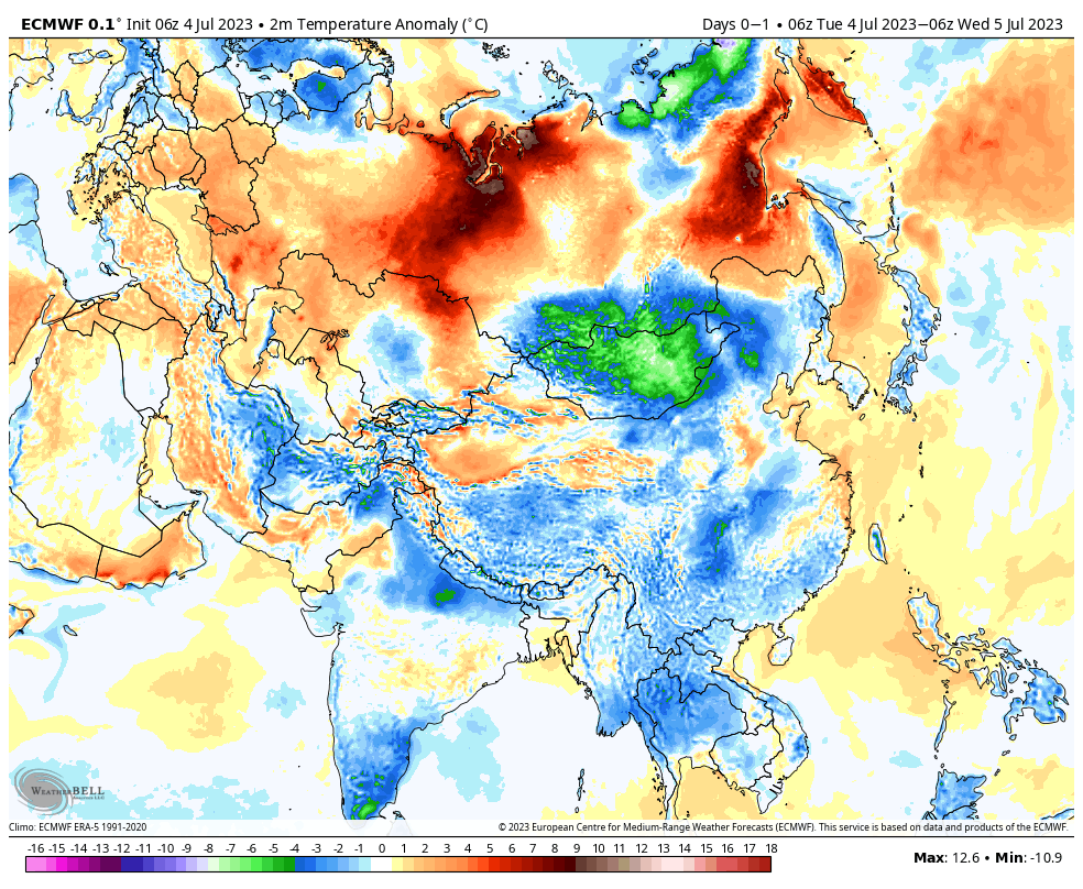 I guess the Bejing heat wave came to a screeching halt. Oh but its warm in parts of Russia so let go wild there ( it was a cold June there but dont say anything about that ). And alot of people in Australia probably wish it was warmer ( given it is winter there)