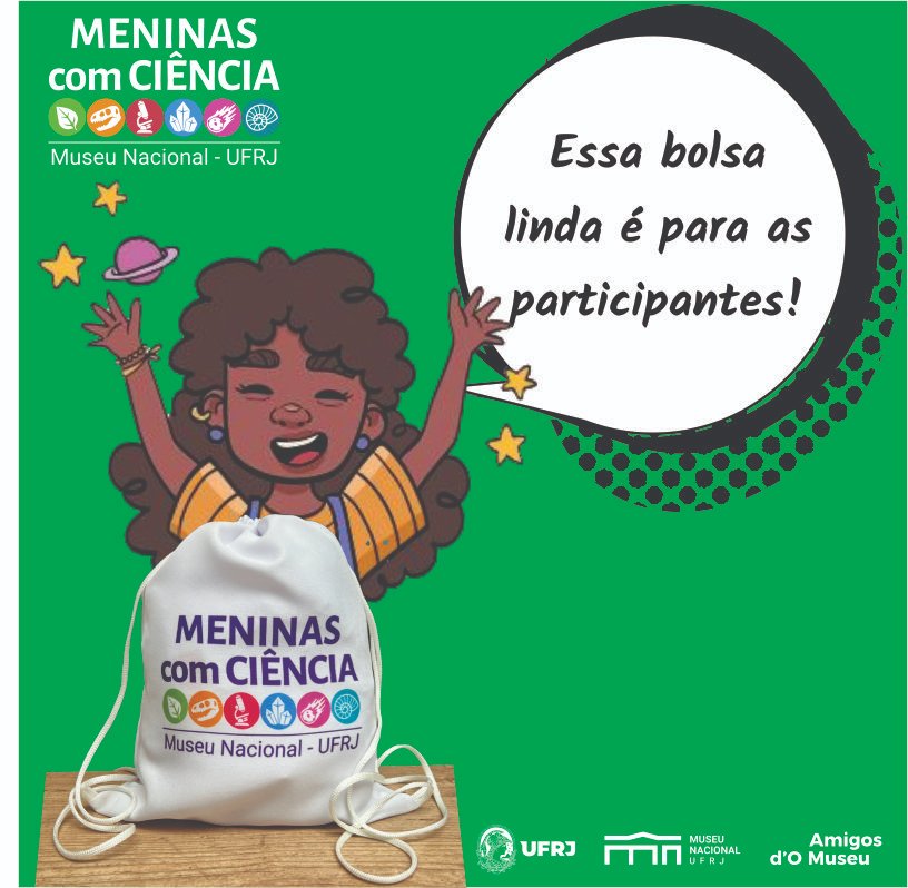 A nossa equipe está preparando tudo para a 7ª Edição com muito carinho!

Se você é uma estudante do 6º ao 9º ano do EF, corra lá e se inscreva no link forms.gle/nxDgTnv8eytA9p…  até o dia 10/07!

Esperamos por vocês aqui no Museu Nacional/UFRJ!
❤️