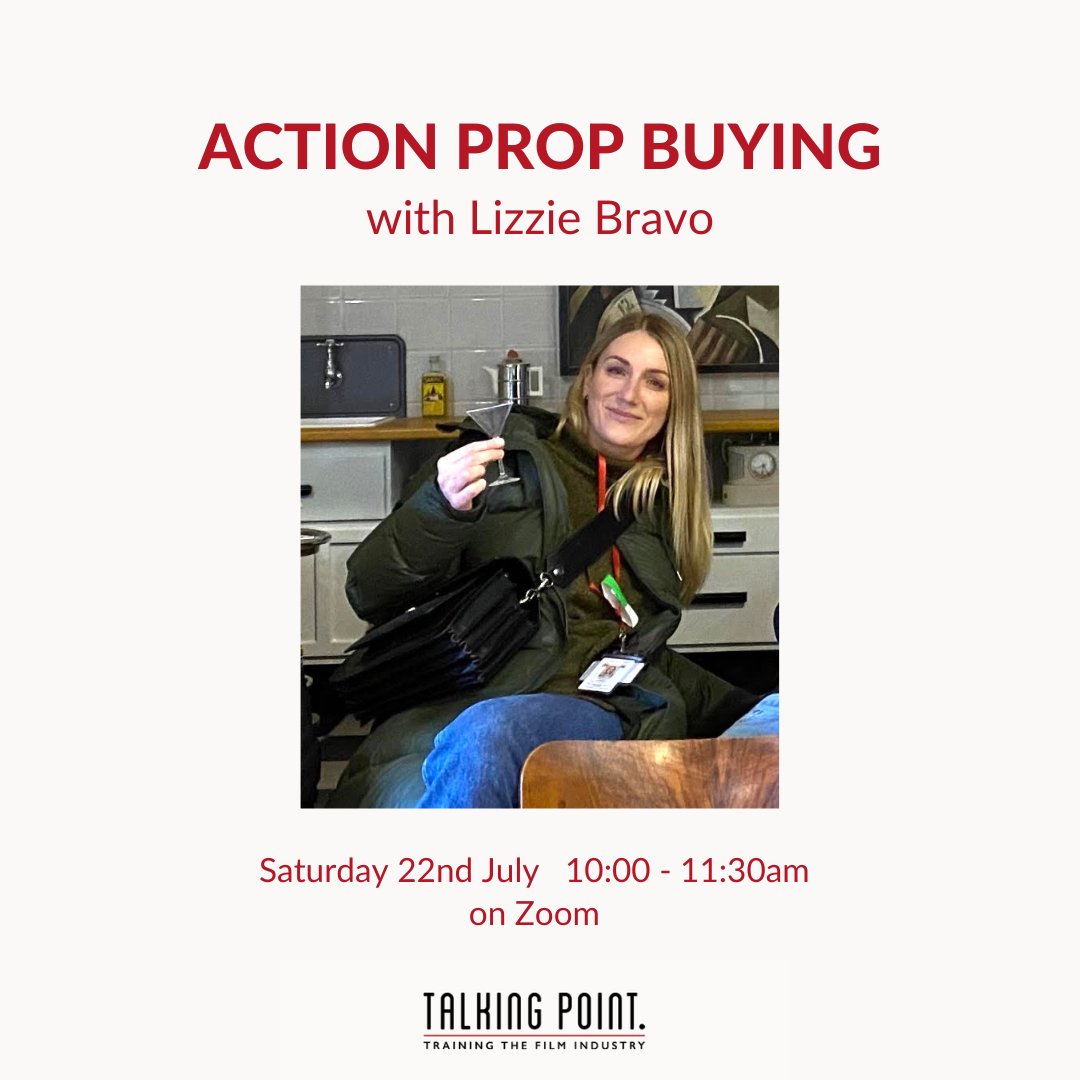 TalkingPointUK's tweet image. Interested in becoming an Action Prop Buyer or want to know more about what one does?
Our next #TPSession will be discussing this and so much more with Lizzie Bravo, Action Prop Buyer on Roald Dahl's Matilda the Musical, Cruella and Avenue 5.
 information talkingpointfilm.co.uk