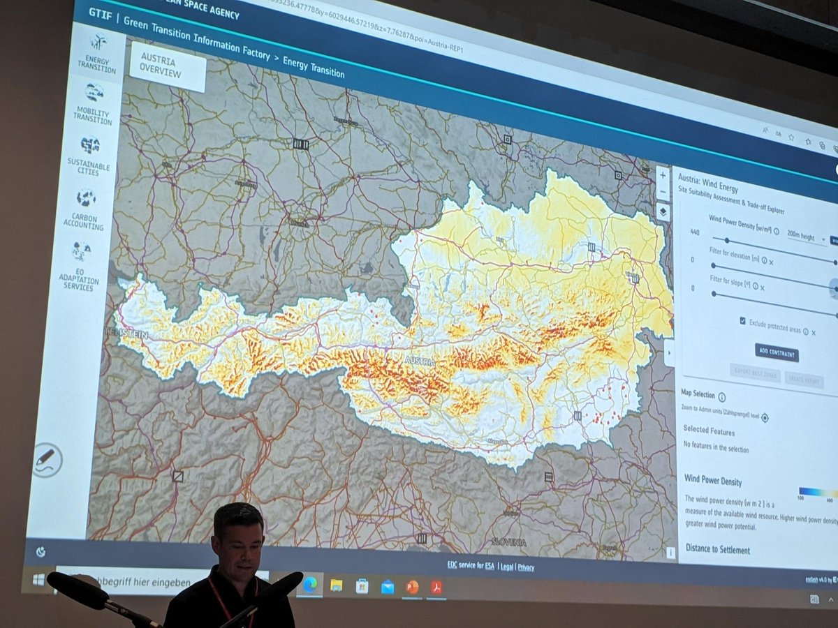 Launching @esa #GreenTransition Information Facility pilot for Austria @GI_Salzburg - gtif.esa.int - thanks @pdgriffiths81  and Christian Fuchs @BMKlimaschutz