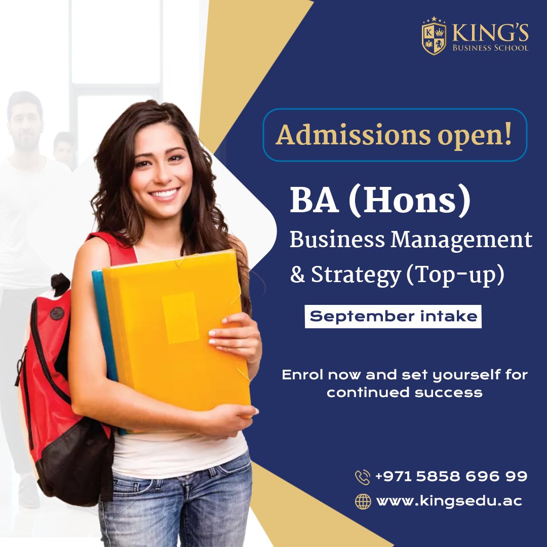 KingsEduUAE's tweet image. In 12 months, candidates will get an opportunity to 

 - Learn and increase their knowledge of the subject
 - Develop a practical understanding
 - Connect and network with other like-minded individuals

Enrol now! kingsedu.ac/ba-hons-busine…

#bachelorsdegree #bahons #business