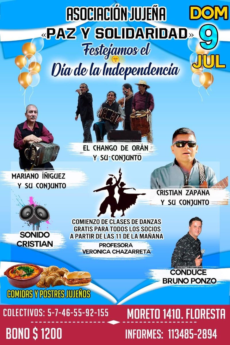 claufer3000's tweet photo. #BuenMartes #BuenDia Este domingo patrio se viene la peña ubicada en Floresta!!!!🇦🇷 https://t.co/YYeD4yMjGu