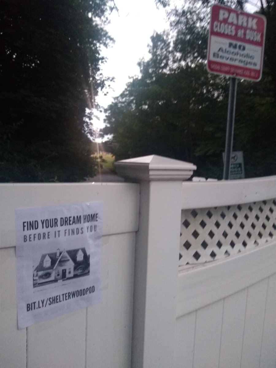 CorvidCastle12's tweet photo. Put up some ominous posters in my neighborhood via @ShelterwoodPod! My goal is less to actually get people in my area into Shelterwood and more to generate confused Nextdoor posts https://t.co/wB21RZylFn