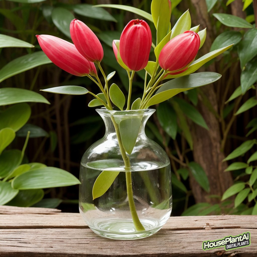 #TulipElegance #FloralMasterpiece #VaseOfJoy #TimelessBeauty #Nature'sArtistry #BloomingSplendor #EmbracingSimplicity #CaptivatingColors #FlowerMagic #NurturedByNature #HousePlantAi #plantsathome #plantslovers #plantshelfie