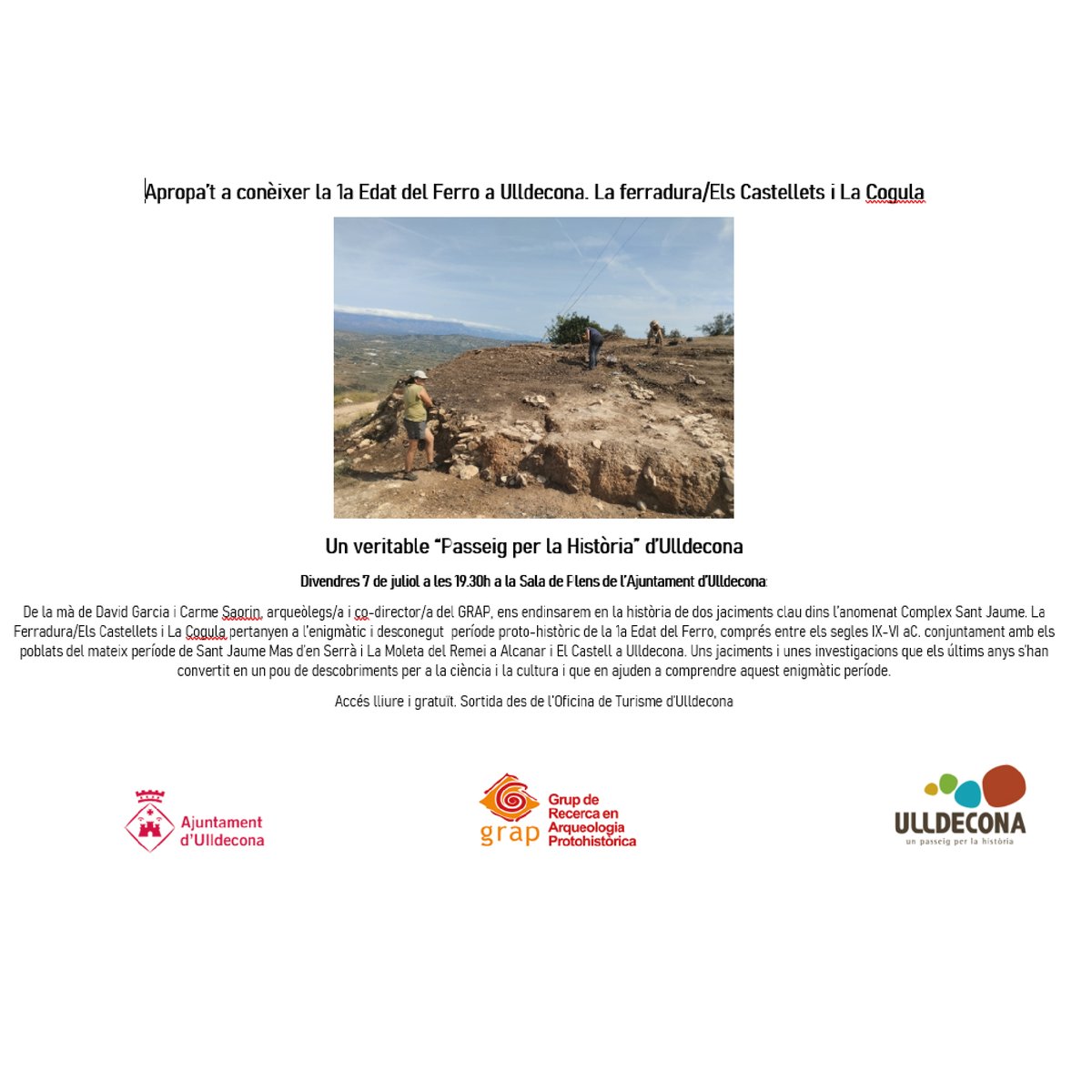 AjuntUlldecona's tweet photo. 🔍 Descobreix l'enigmàtic Complex Sant Jaume! 🏰
Acompanya'ns a una fascinant jornada arqueològica el divendres 7 de juliol a les 19.30h a la Sala de Plens de l'Ajuntament d'Ulldecona. 🌍
#Arqueologia #Història #ComplexSantJaume #Descobriments #Cultura #Ulldecona #Gratuït https://t.co/Ti9Cqmlw19
