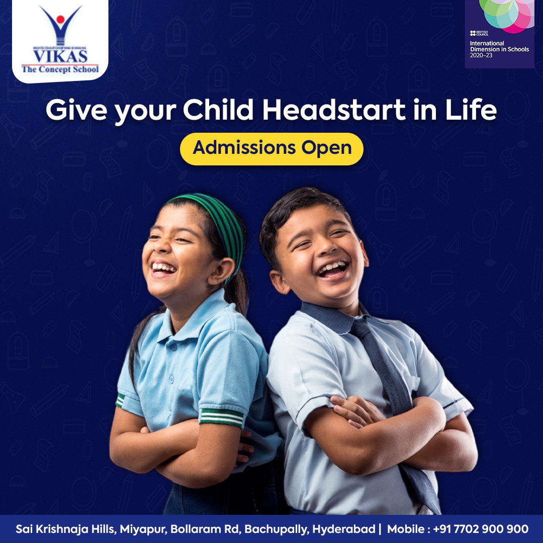 Give your Child the best headstart for the career.

Admissions Open!

Visit the website: vikasconcept.com

#admissionsopen #admissionsopen2023 #CBSESchool #cbseschoolhyderabad #hyderabad #Bachupally #VikasTheConceptSchool #school #internationalschool