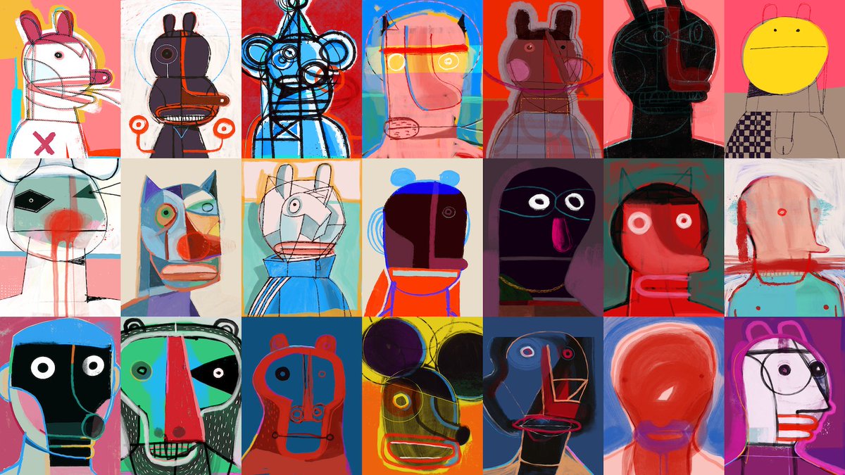 edvvardoe's tweet photo. Happy to be the new custodian of this unique set of portraits by @bbayram from their 'Old Doodles' collection on @objktcom. I've been an admirer of Birol's work for some time, and this group of distinctive personalities feels particularly special.

#Tezos #objkt https://t.co/WlrVTP4LQB