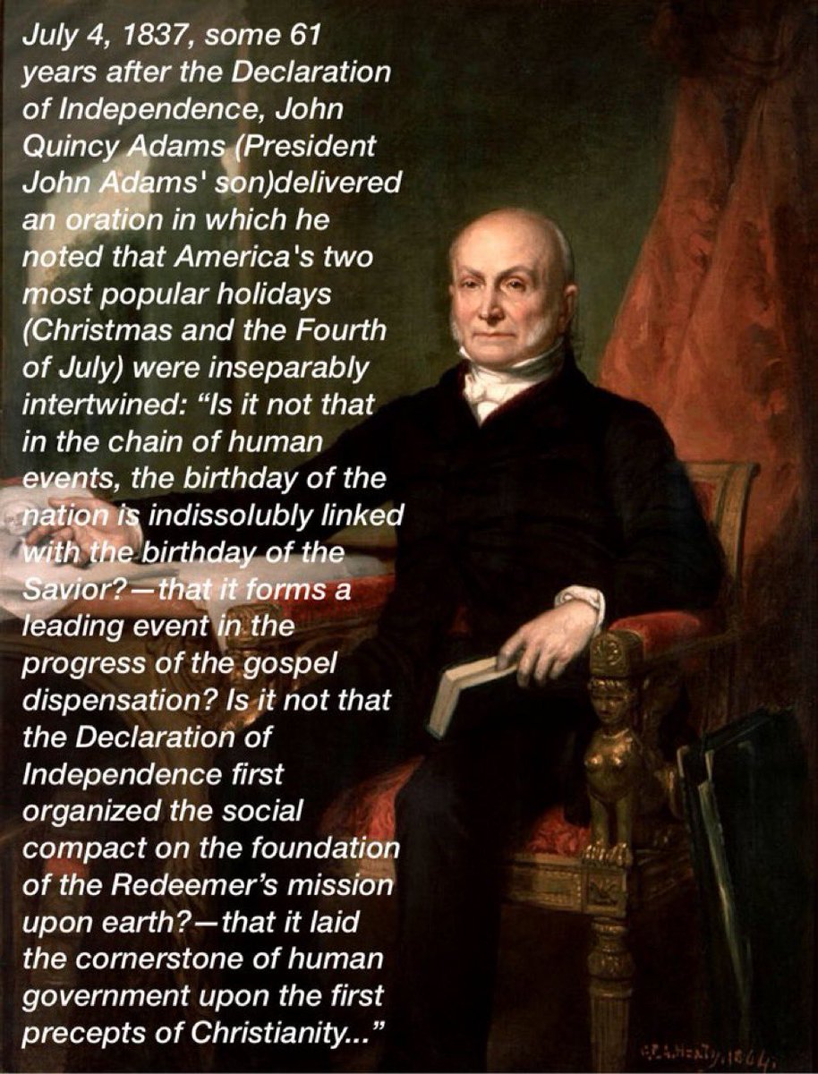 Mission2America's tweet image. One of our most spiritual and brilliant presidents, John Quincy Adams speaking about our nations birthday!