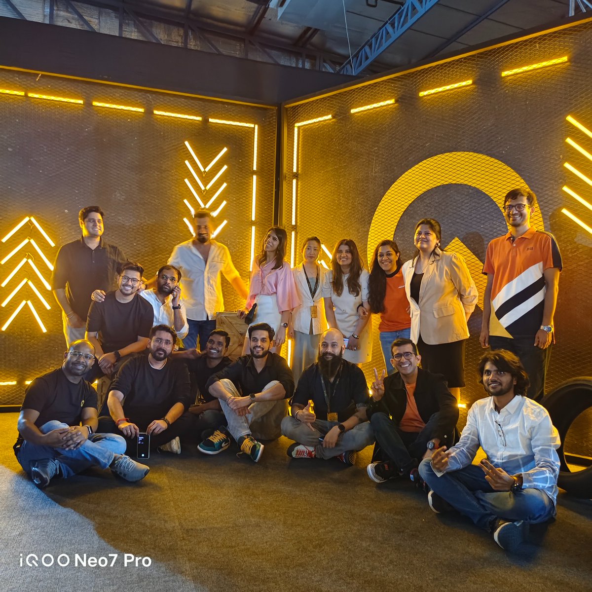 nipunmarya's tweet photo. The dream team who made it happen! This launch is a result of their hard work and creativity. Kudos, team! #iQOONeo7Pro #PowerToWin #iQOO https://t.co/Y8Ju63dsch