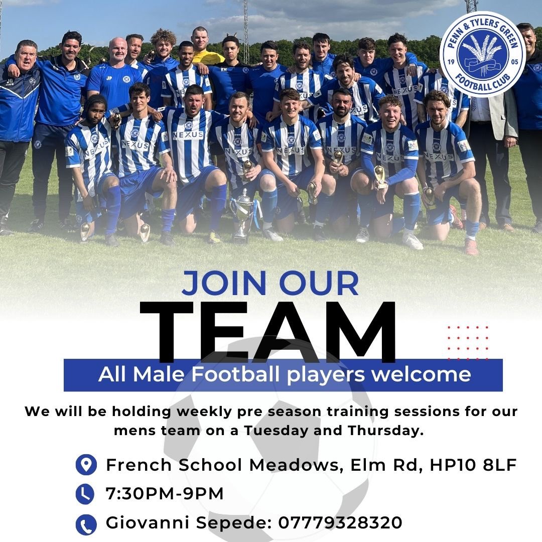 Tonight our men’s preseason training begins up at the club !! ⚽️💙 #wearepenn #pennandtylersgreenfc