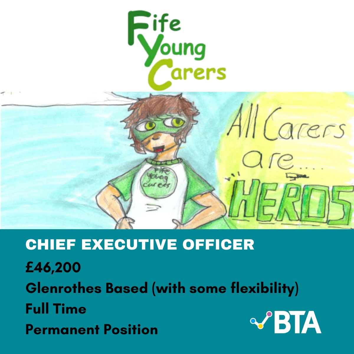 NEW SALARY

Fife Young Carers 
Chief Executive Officer 
£46,200 
Glenrothes (with some flexibility) 
Full-Time and Permanent  

For more information about this exciting opportunity: brucetaitassociates.net/vacancy/38 

#charityrecruitment #CEOJobOpportunity  #charityjobs #fifeyoungcarers