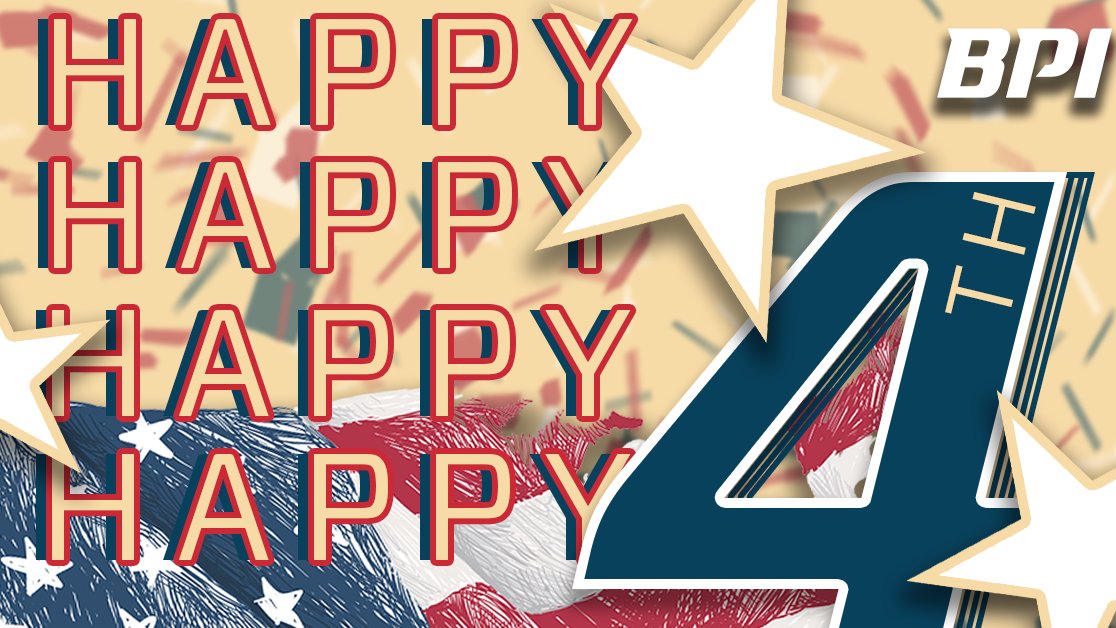 BPI_BUILD's tweet photo. From everyone here at BPI - Happy 4th of July!
We hope you have a fantastic day with friends and family. https://t.co/TqbZxPOE5e