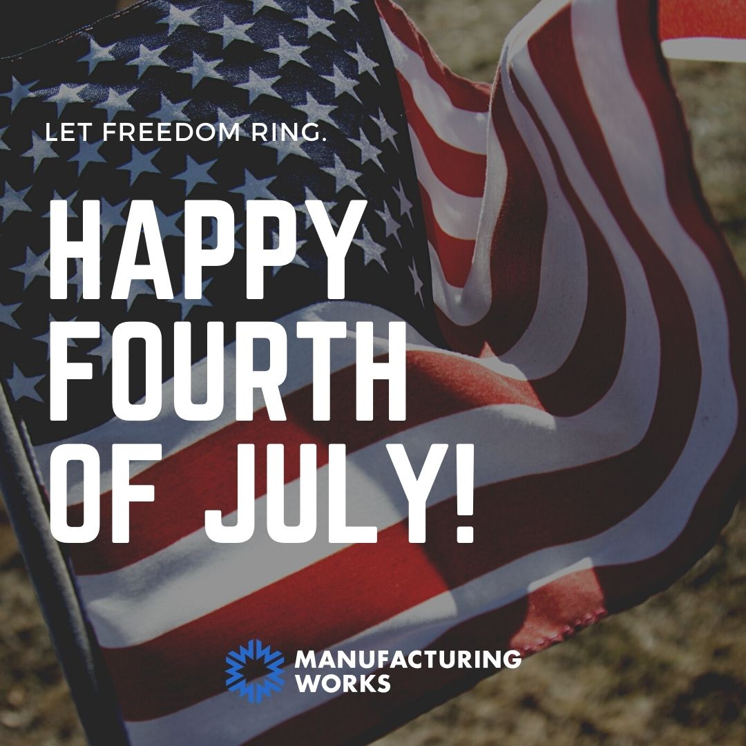 mfgworkscle's tweet photo. Happy 4th of July from Manufacturing Works &amp; CIRI.

Our offices are closed today in observation of the holiday. https://t.co/a2OxcU7dxW