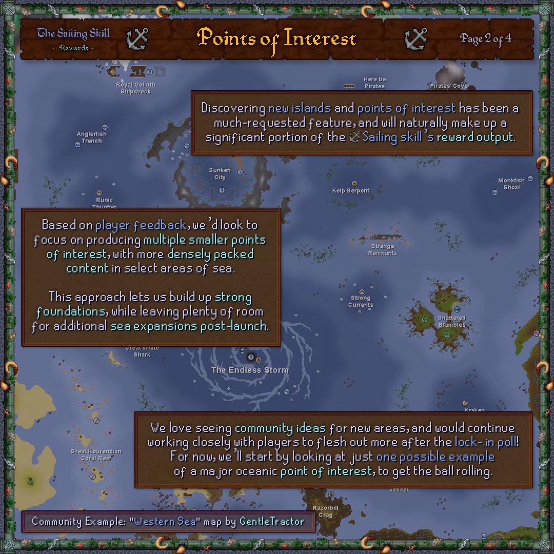 OldSchoolRS's tweet image. 🏆 Our latest blog explains the MASSIVE reward space for Sailing!

🏝️ Content from new Islands
💎 New Resources
🛳️ Ship Upgrades
💥 Ship Cannons
💅 Cosmetics

Read the design blog now! 🔽🔽

🔗 osrs.game/Sailing-Rewards

🎨Partnered with @GentleTractor