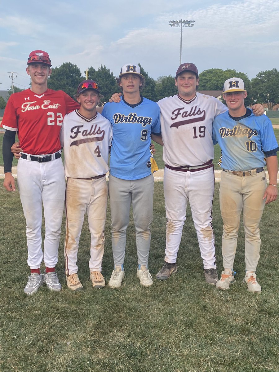 ttgotzler's tweet photo. 2023 WBCA All-Star Classic. Thankful to see Keli and Zach put on the Falls uniform one last time! Loved seeing the GMC guys come together for such a fun event. @BaseballWis @MFallsBaseball @TEHSbaseball @MUHS_Toppers https://t.co/GEm6FgJzDX
