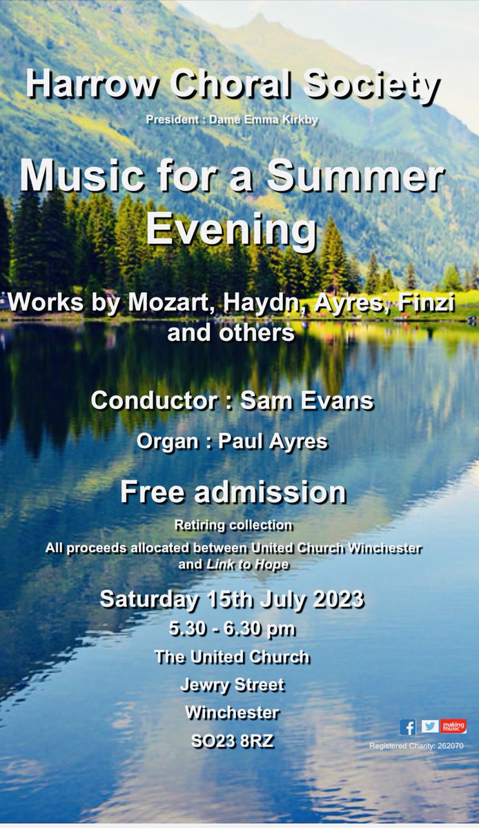 Excited about out trip to Winchester to sing and see your city. Hope some of you will come to our concert. @Win_Guide @hantschronicle @winchestertoday